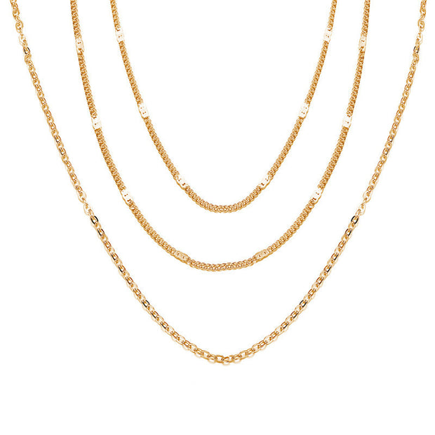 Simple multi-layer three-layer necklace
