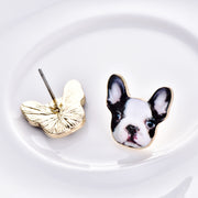 Drip print dog earrings