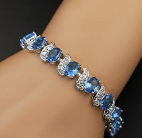 Exquisite Rainbow Mystic & White Chain Bracelet