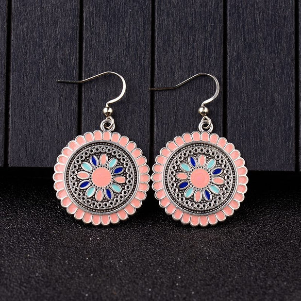 Round drip earrings
