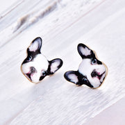 Drip print dog earrings