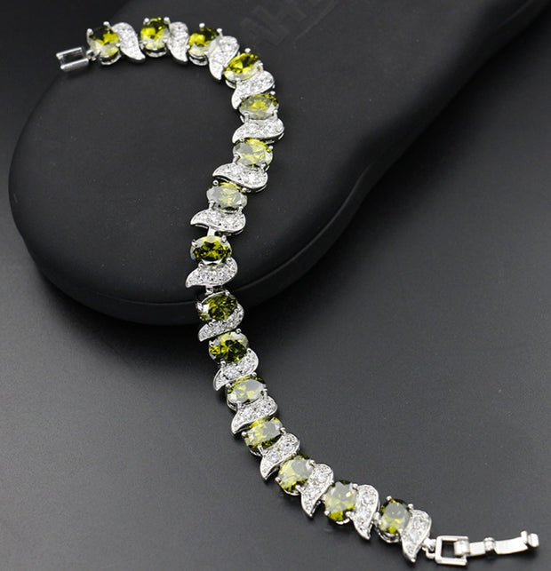 Exquisite Rainbow Mystic & White Chain Bracelet