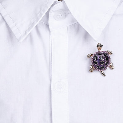 Tortoise drip brooch