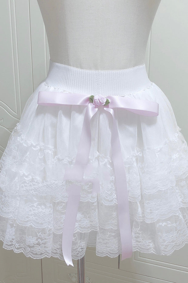 Layers Of Lace Gauze Cake Skirt