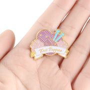 Alloy drip brooch