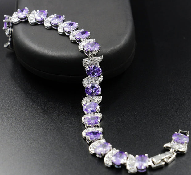 Exquisite Rainbow Mystic & White Chain Bracelet