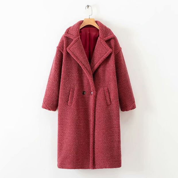 Street style lamb wool coat