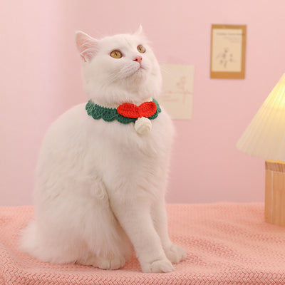 Braided Collar For Pet Cat Cozy Slobber Scarf