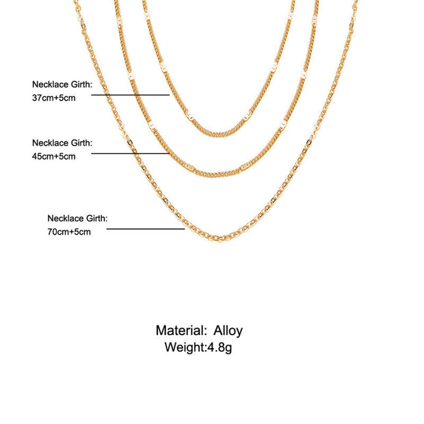 Simple multi-layer three-layer necklace