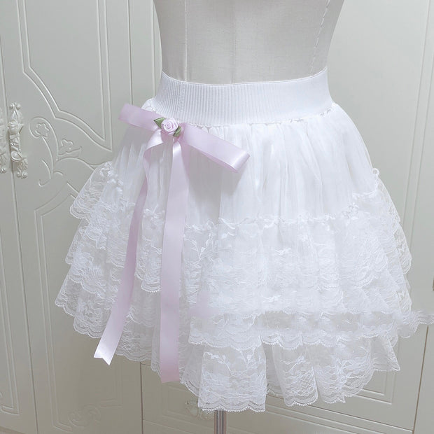 Layers Of Lace Gauze Cake Skirt