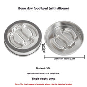 Non-slip Anti-choke 304 Stainless Steel Pet Slow Feeding Bowl