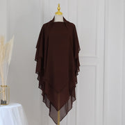 Pure Colored Front Two Layers Back Three Layers Headscarf